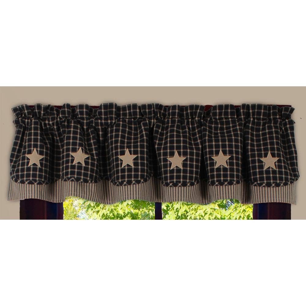Black and Tan Star Fairfield Valance VF235011