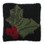 Holly Wool Hooked  Pillow 14 In PL702033