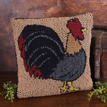Rooster Hooked Pillow 14x14 PL264000
