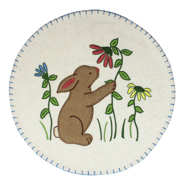 Bunny and Flowers Candle Mat  Set of 2 CMGD0067