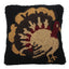 Turkey Time Wool Hooked Pillow 14 In PL346003