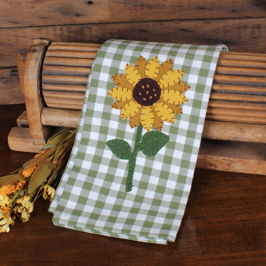 Sunflower Sage Check Towel Set of 2 ET810560 - Interiors by Elizabeth