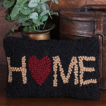 Home Hooked Pillow 8x12  Black PL573511
