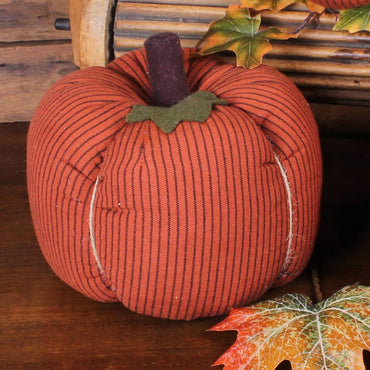 Pumpkin Spice Ticking Pumpkin 8 In x 6 In ON843214