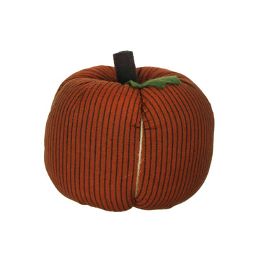 Pumpkin Spice Ticking Pumpkin 8 In x 6 In - Home Collections by Raghu