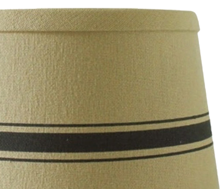 Grain Sack Stripe Oat - Black Lampshade 0D164011