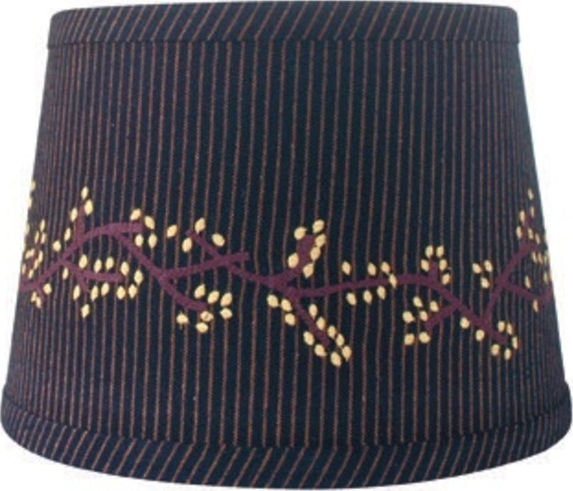 Primitive Ticking Black Black Lampshade  - Interiors by Elizabeth
