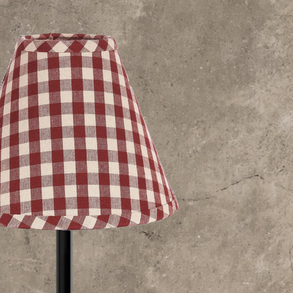 Barn Red-Nutmeg Heritage House Check Barn Red 10" Lampshade - Interiors by Elizabeth
