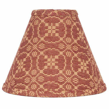 Barn Red-Tan Marshfield Jacquard 10" Lampshade - Interiors by Elizabeth