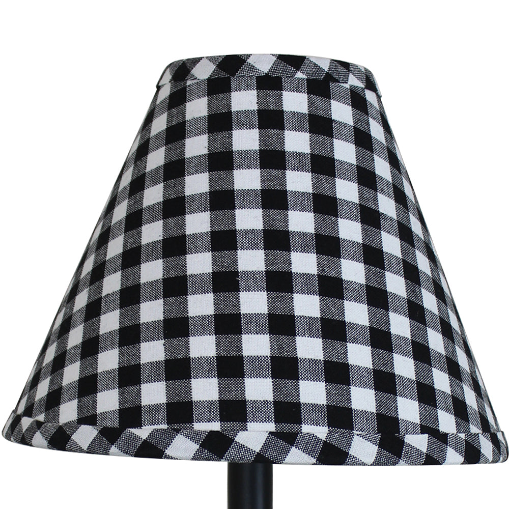 Heritage House Check - Black & Cream Lampshade  10 Inch Regular Clip