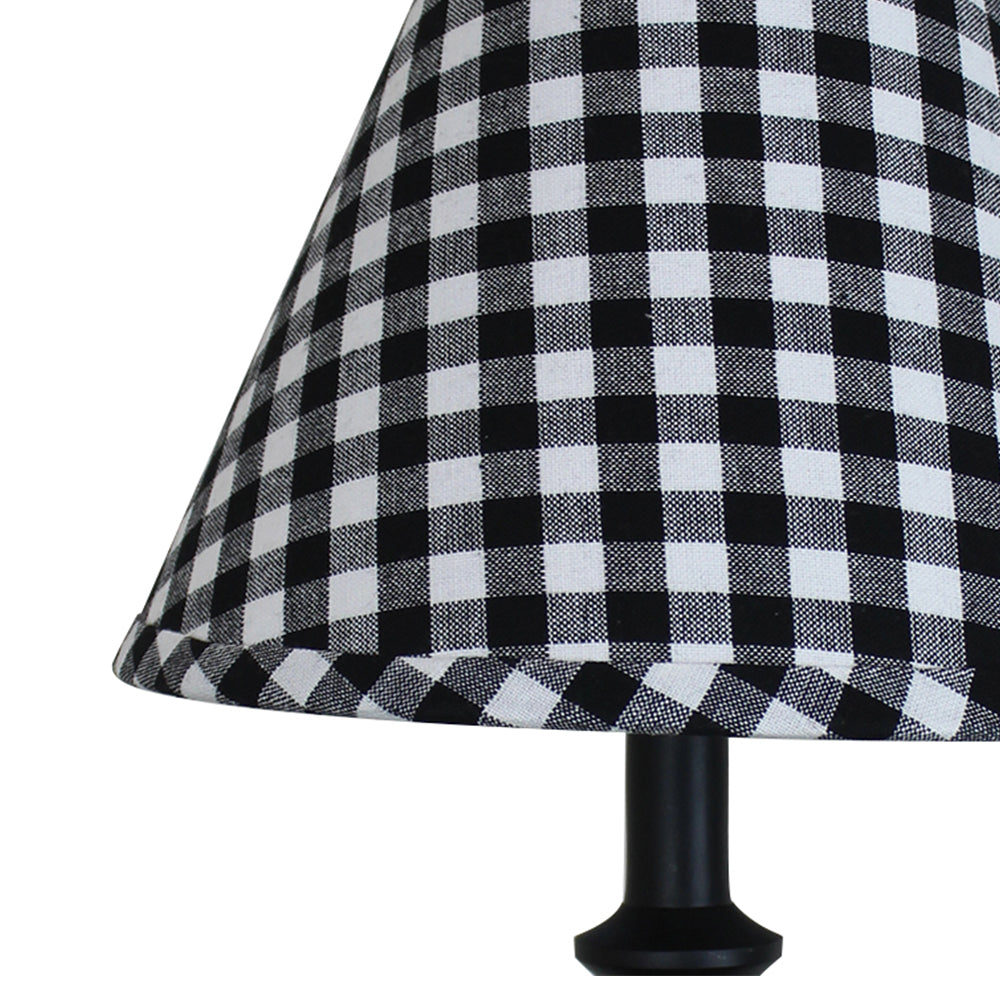 Heritage House Check - Black & Cream Lampshade  10 Inch Regular Clip