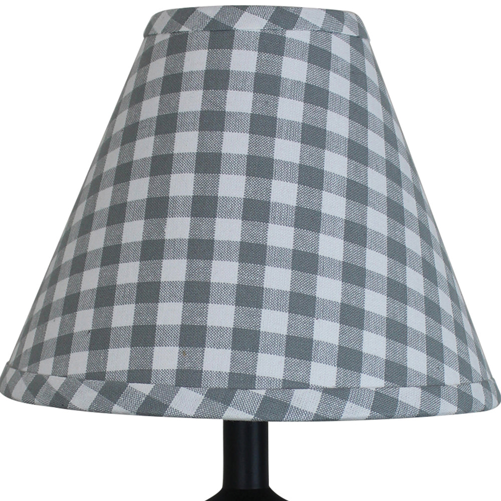 Heritage House Check - Gray & Cream Lampshade 10 Inch Regular Clip