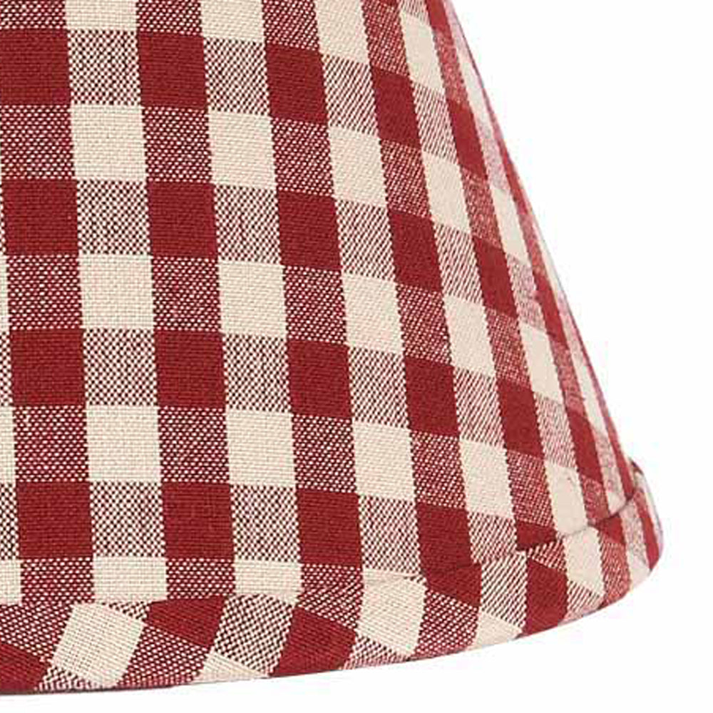 Barn Red Nutmeg Heritage House Check Barn Red 12" Lampshade - Interiors by Elizabeth