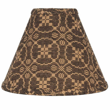 Black-Tan Marshfield Jacquard 12" Lampshade - Interiors by Elizabeth