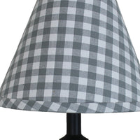 Thumbnail for Heritage House Check - Gray & Cream Lampshade  12 Inch Regular Clip
