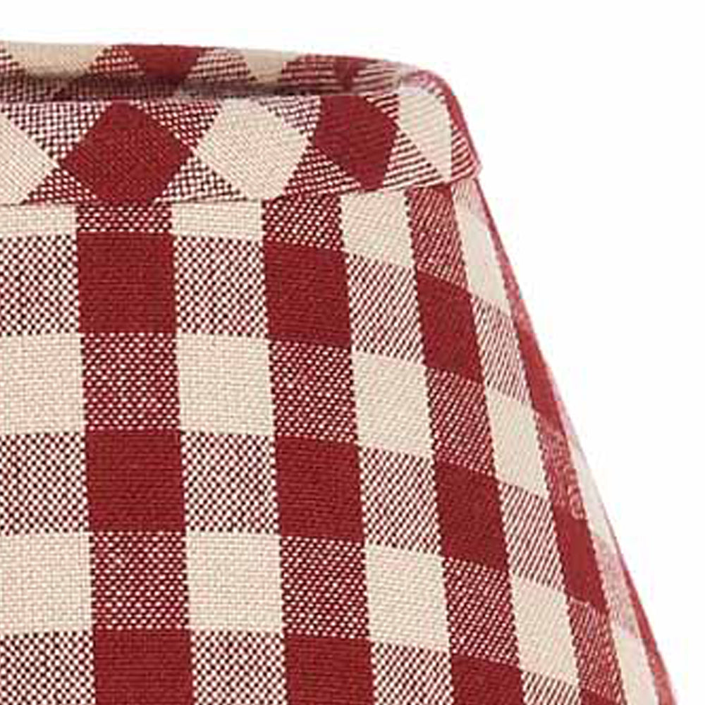 Barn Red Nutmeg Heritage House Check Barn Red 14" Lampshade - Interiors by Elizabeth