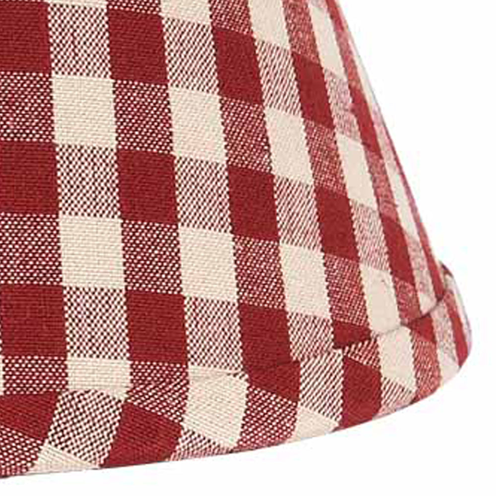 Barn Red Nutmeg Heritage House Check Barn Red 14" Lampshade - Interiors by Elizabeth