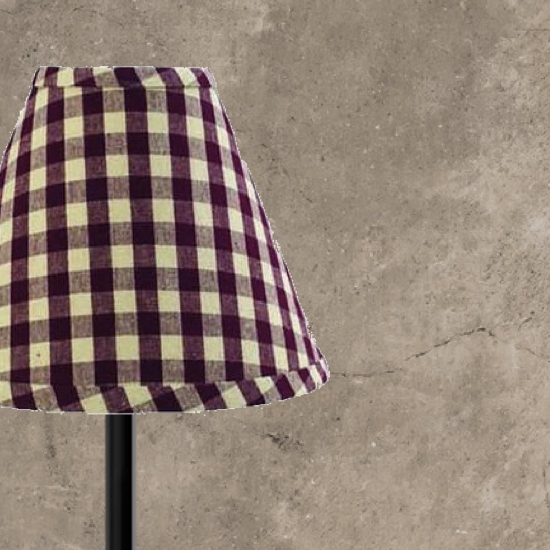 Barn Red-Nutmeg Heritage House Check Barn Red 6" Lampshade - Interiors by Elizabeth