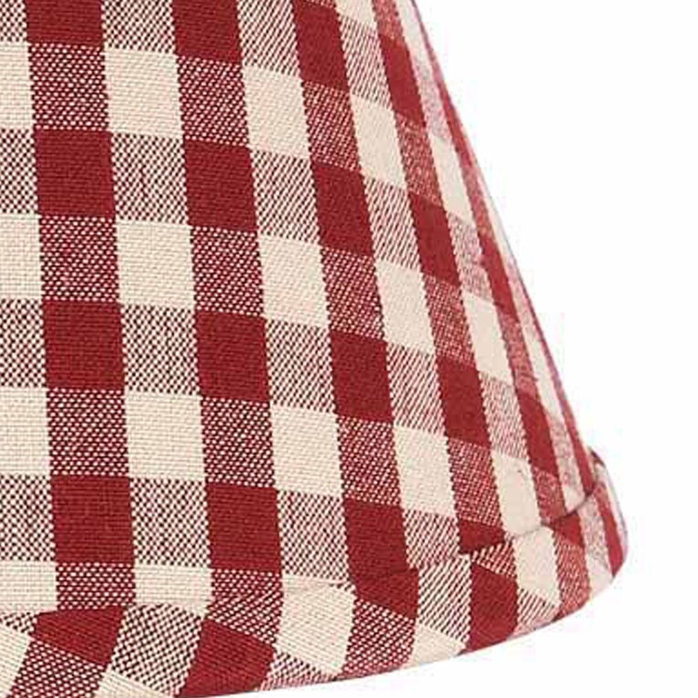 Barn Red Nutmeg Heritage House Check Barn Red 6" Lampshade - Interiors by Elizabeth