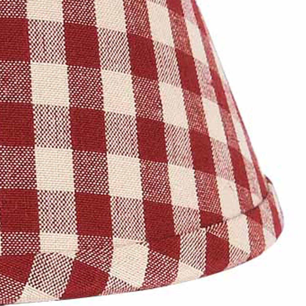 Barn Red Nutmeg Heritage House Check Barn Red 16" Lampshade - Interiors by Elizabeth