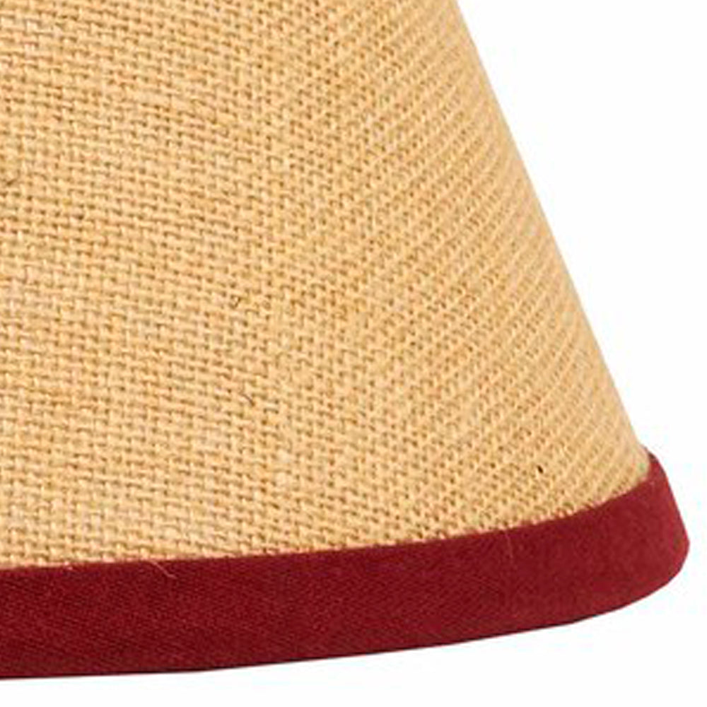 Barn Red Wheat Burlap Stripe 16" Lampshade - Interiors by Elizabeth