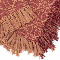 Thumbnail for Barn Red Tan Marshfield Jacquard Afghan - Interiors by Elizabeth