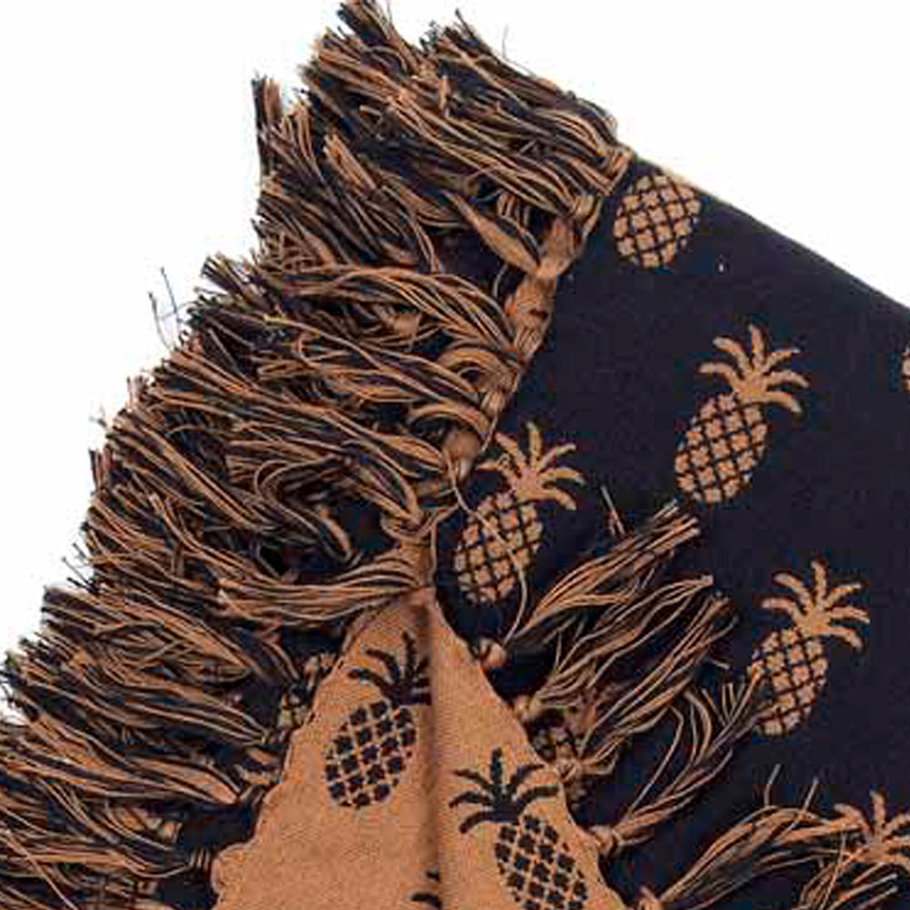 Black Mocha Pineapple Jacquard Afghan - Interiors by Elizabeth