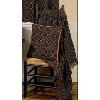 Black - Mustard Lover’???s Knot Jacquard Afghan - Interiors by Elizabeth