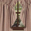 Barn Red-Nutmeg Heritage House Check Barn Red Gathered Swag - Lined - Interiors by Elizabeth