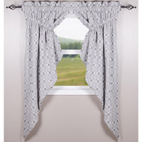 Thumbnail for Loverƒ??s Knot Jacquard Gathered Swag Cream - Indigo - Lined - Interiors by Elizabeth