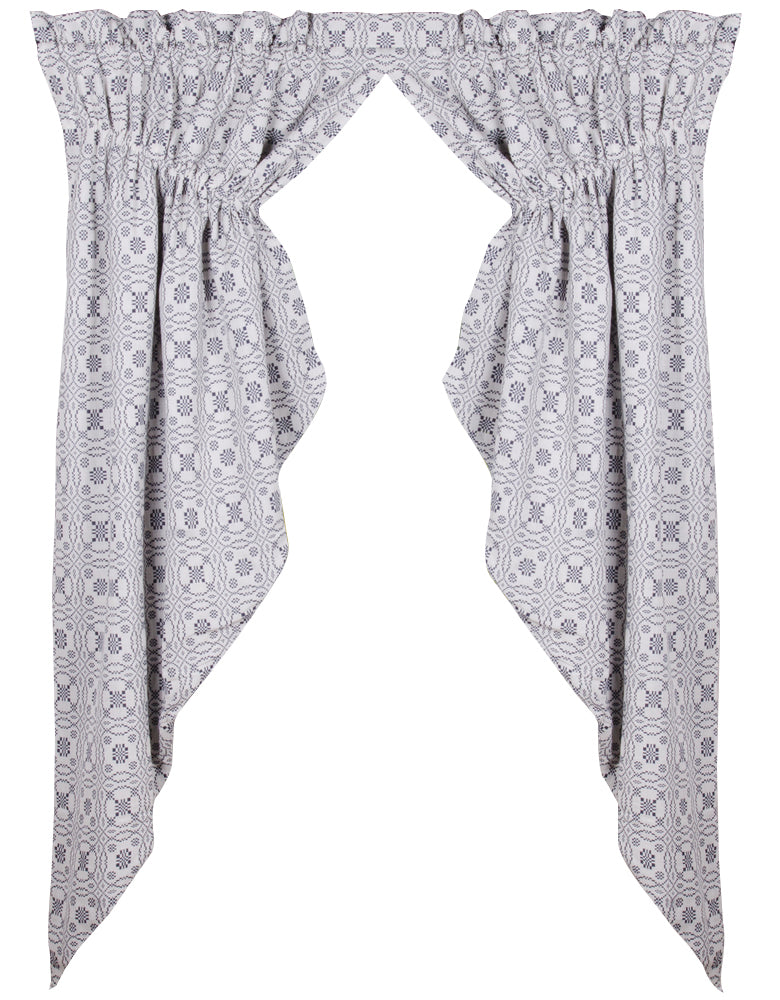 Loverã¦™??S Knot Jacquard Gathered Swag Cream Indigo Lined