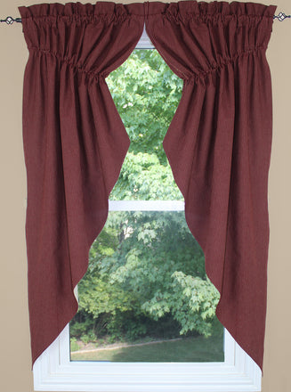 Primitive Ticking Wine Wine Gathered Swag  - Interiors by Elizabeth