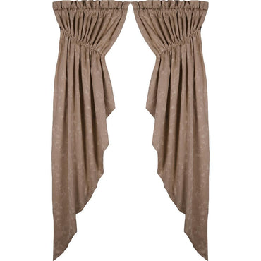 Taupe Candlewicking Taupe Gathered Swag - Lined - Interiors by Elizabeth