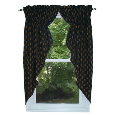 Pineapple Town Black Gathered Swag - Interiors by Elizabeth