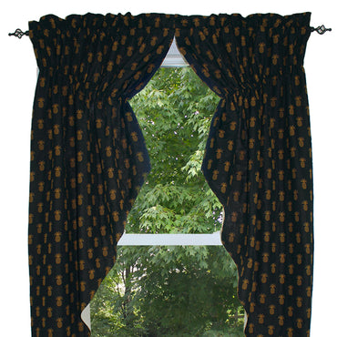 Pineapple Town -  Black Gathered Swag C6660011