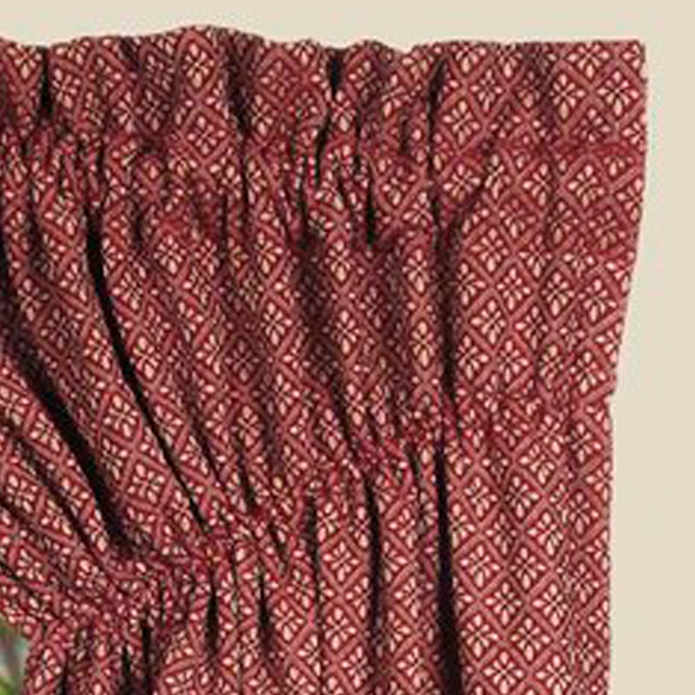 Barn Red Oat Philmont Jacquard Gathered Swag Lined - Interiors by Elizabeth