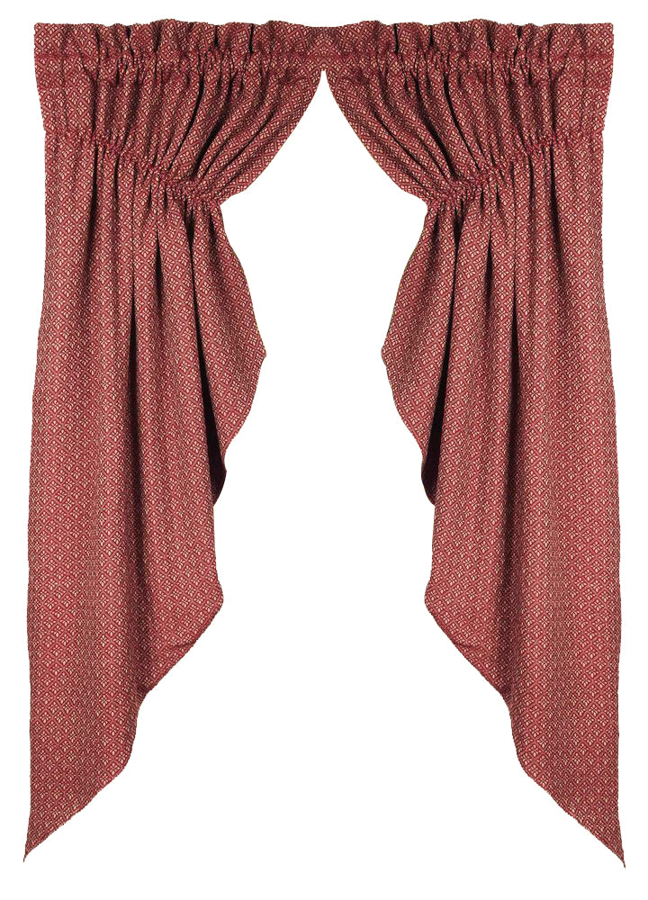 Barn Red Oat Philmont Jacquard Gathered Swag Lined - Interiors by Elizabeth