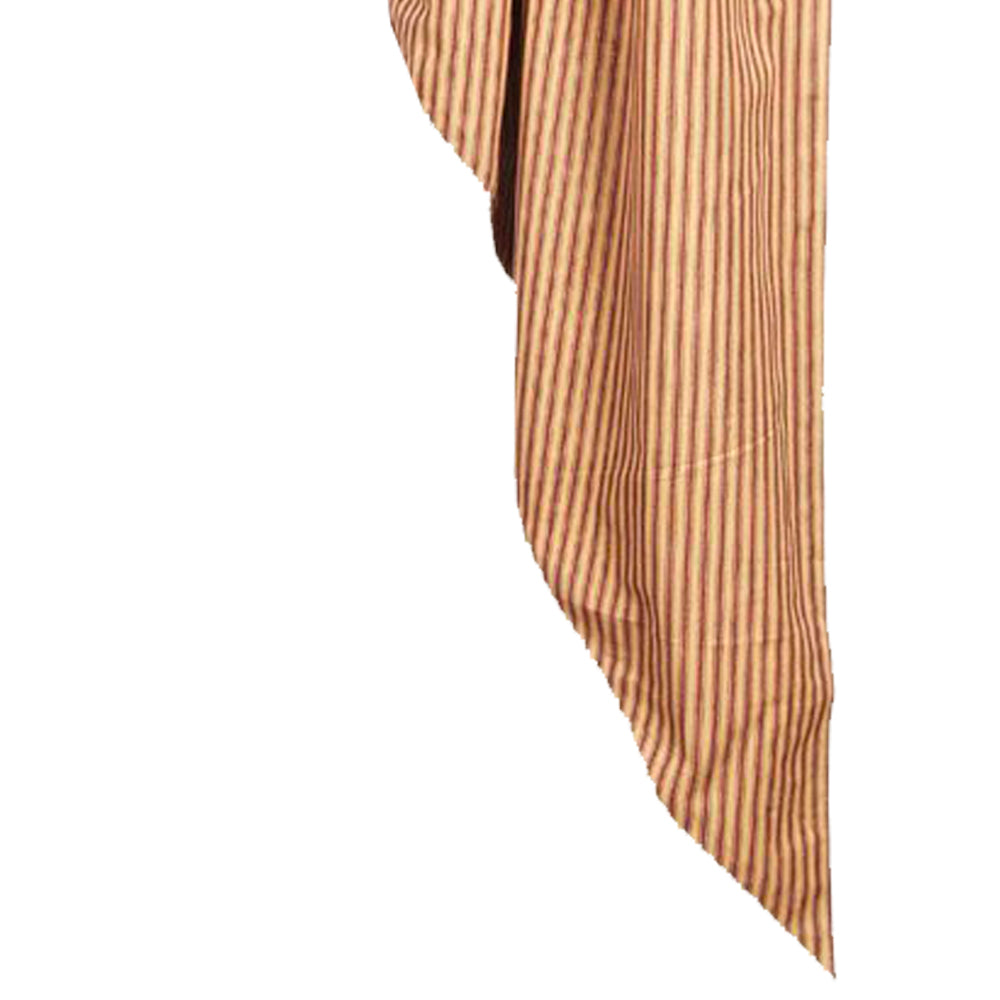 Barn Red Nutmeg York Ticking Gathered Swag Lined - Interiors by Elizabeth