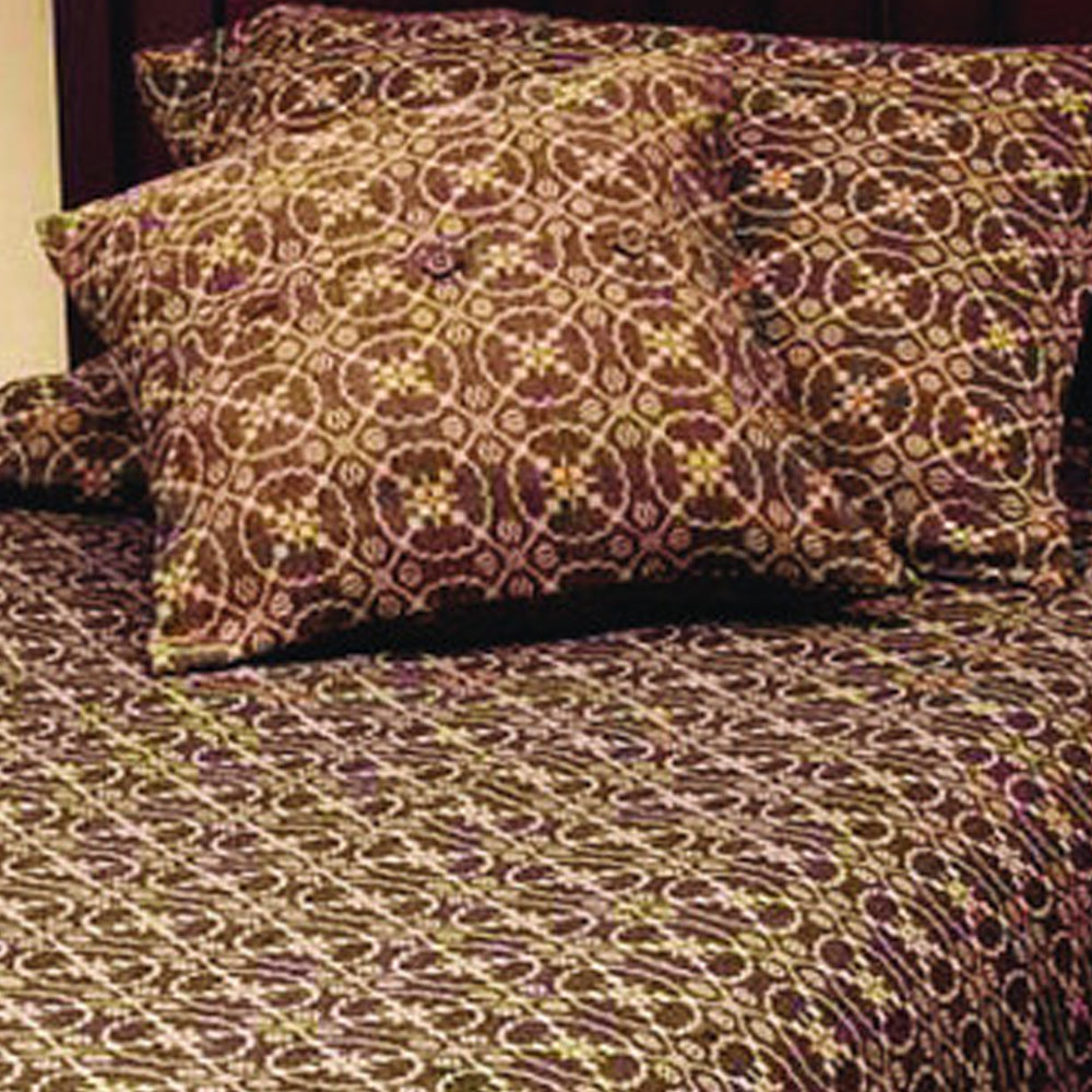 Black Tan Marshfield Jacquard Bed Cover King - Interiors by Elizabeth