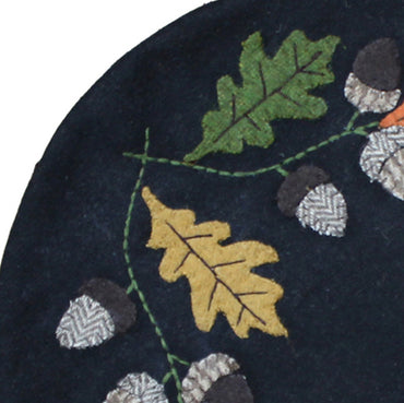 Leaves & Acorns Black Candle Mat  Set of 2 CM022010