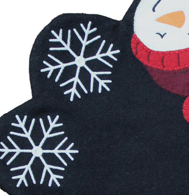 Snowman   Black Candle Mat  Set of 2 CM084010