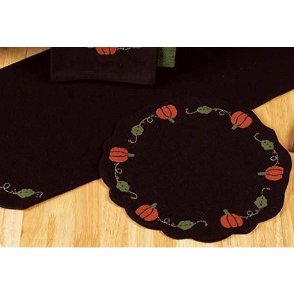 Pumpkins And Vines Black Candle Mat - Set of Two - Interiors by Elizabeth