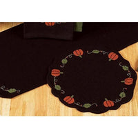 Thumbnail for Pumpkins And Vines Black Candle Mat - Set of Two - Interiors by Elizabeth