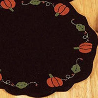 Thumbnail for Pumpkins And Vines Black Candle Mat Set Of Two CMAR0066