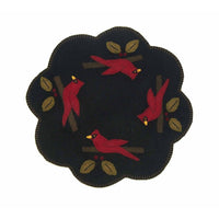 Thumbnail for Cardinal Christmas Black Candle Mat - Set of Two - Interiors by Elizabeth