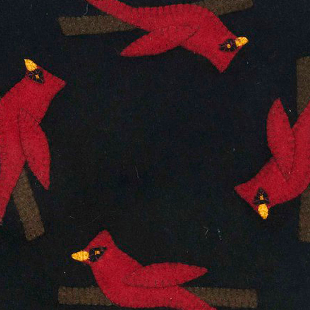 Cardinal Christmas Black Candle Mat Set Of Two CMAR0069
