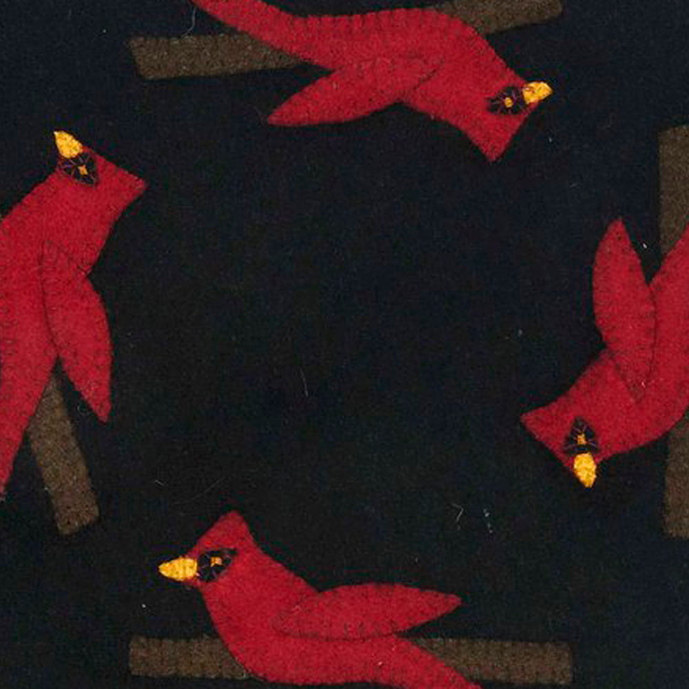 Cardinal Christmas Black Candle Mat Set Of Two