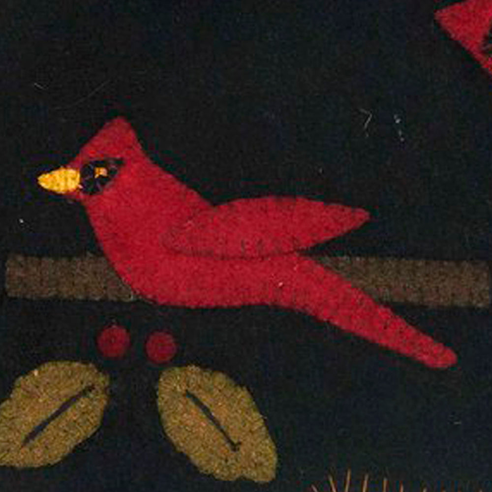 Cardinal Christmas Black Candle Mat Set Of Two CMAR0069