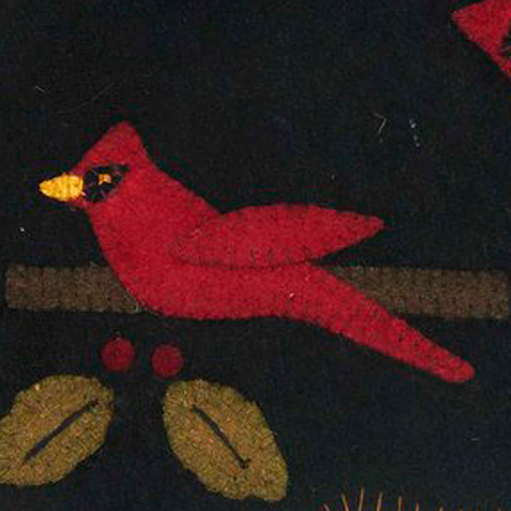 Cardinal Christmas Black Candle Mat Set Of Two