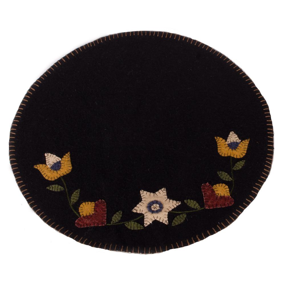 Black Flowering Vine Candle Mat - Set of Two - Interiors by Elizabeth